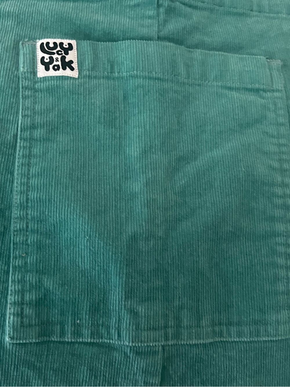 Lucy & Yak Teal Blue Corduroy Dungarees Overalls - Picture 8 of 8